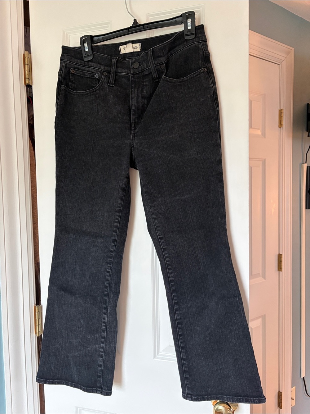 Madewell Black Flared High-Rise Kick Out Jeans